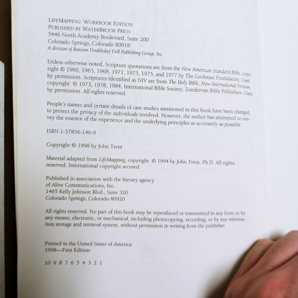 Life Mapping Workbook Overcoming Past Present Future Self Help Guide John Trent - Picture 5 of 10